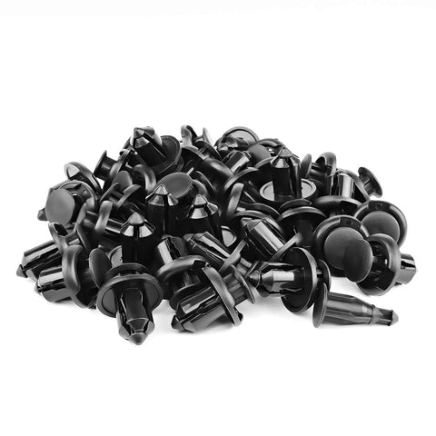 Clean Nylon Fender Clips And Bumper Retainer Kit For Honda And Acura Rides With 40 Pack Expansion Screws stacked black fasteners.