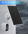6W Outdoor Solar Panel Charger For Popular Security Cameras Including 2C 2C Pro 2Pro E20 E40 Solo And SoloCam Spotlight on wall in rain