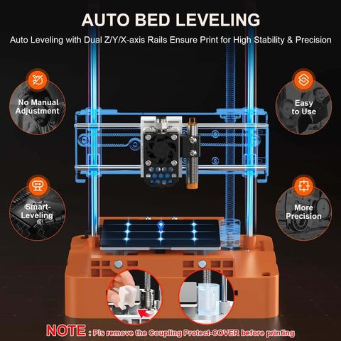 Plug And Play Beginner Friendly Open Source 3D Printer With WiFi Cloud Printing showing auto bed leveling feature.
