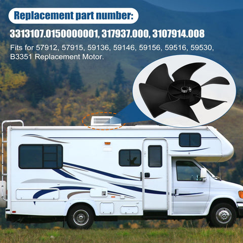RV Air Conditioner Fan Blade Replacement Compatible With Dometic Brisk And Duo Therm showing replacement fan blade and RV