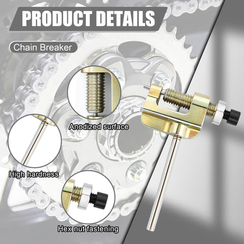 35 Roller Chain 10 Foot Kit With Chain Breaker And Five Master Links, Three Eighths Inch Pitch Carbon Steel Replacement Chain For Go Karts, Mini Bikes, Scooters, Bicycles, And General Machinery