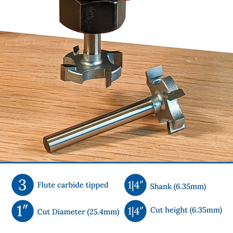 1 Inch Surfacing CNC Router Bit For Spoilboard And Wood Flattening, 1/4 Inch Shank, Carbide Tipped, Ultra Smooth Finish, 4 Flute