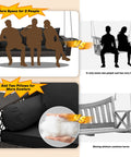 Comparison of 3 Person Porch Swing Bench Wicker Outdoor Hanging Chair with cushioned rattan vs wooden bench without cushions