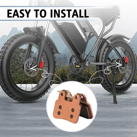 Installation of Beefed Up Ceramic E Bike Brake Pads For XD KLBS DOT4 Hydraulic Brakes Front And Rear, bike background.