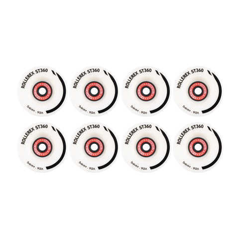 Quad Skate Wheel Set 54mm x 32mm 92A Durometer Indoor Outdoor Eight Pack With Fully Assembled Bearings Spacers And Washers For Replacement Wheels