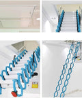 Built Tough Electric Attic Ladder With Heavy Duty Carbon Steel Frame And Retractable Folding Loft Stairs showing retractable steps.