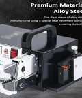 Heavy Duty Three In One Electric Terminal Crimping Machine With Foot Switch And Seven Dies For Stripping Cutting Copper Wire High Output showing alloy steel die and control panel.