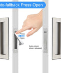 Sliding Pocket Door Handles 304 Stainless Steel Non Locking Pocket Door Hardware Recessed Flush Finger Pulls