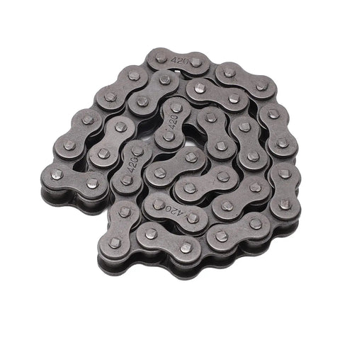 Solid Steel Alloy Chain Roller Tensioner Fits 420 Chain Kit For 212cc And 196cc Mini Bike Engines Keeps Your Ride Smooth With Spring And Master Link Included, coiled 420 chain close-up