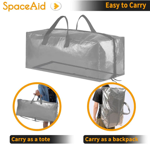 Heavy Duty Moving Bags Set With Extra Large Storage Totes And Backpack Straps Strong Handles 86 Liter Capacity Gley