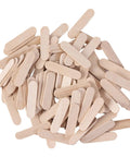 Top Shelf Food Safe Mini Popsicle Sticks For Crafting Great Treats Natural Untreated Wood Popsicle Poles Hefty 100 Piece Set stacked and scattered on a surface.