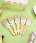 30 Piece 12mm Flat Stain Brush Set With Thick Wood Handles For Decks Fences Trim And Interior Exterior Walls Provides Smooth Coverage Pro Grade Edges And Easy Control For Woodworking DIY Painting And Home Projects, brushes displayed on table