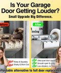Comparison of old and new garage door roller system with 10 Pack Nylon Garage Door Rollers Replacement With 6200 ZZ Dual Sealed Bearings Quiet And Smooth Operation 2 Inch Wheel And 4 Inch Steel Stem For Standard Residential Doors Beefed Up Heavy Duty Rollers Set