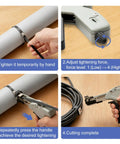 Smooth Operator Metal Zip Tie Cutter And Stainless Steel Cable Gun With Four Level Adjustments used for securing cables.