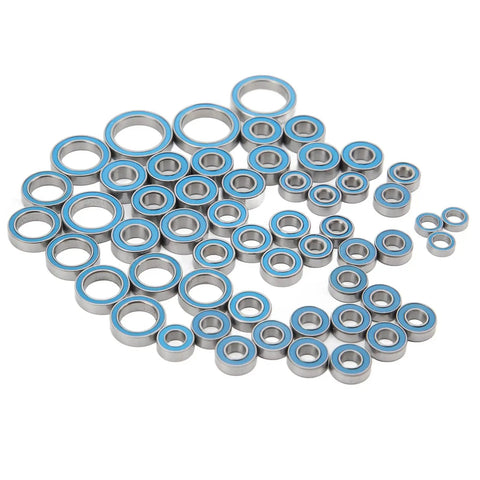55 Piece RC Car Ball Bearings Kit With Double Rubber Seal Deep Groove Dope Upgrade For 1/10 Scale RC Crawlers, Durable Replacements, Easy Install, Improves Smooth Steering, Durability, And Overall Performance. Steel deep groove bearings with blue rubber seals
