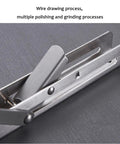 Heavy Duty Folding Shelf Brackets Built Legit Durable With Seamless Stainless Steel Wall Mount Table Support Hardware For Space Savvy DIY Setups And Collapsible Floating Shelves close-up of polished stainless steel bracket mechanism