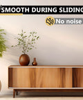 Plastic Sliding Door Track Set For Three Quarters Inch Thick Panels Including Top And Bottom Tracks For Cabinet And Window Applications White Four Feet Long Set Of Two Ideal For Replacing Damaged Slides In Cabinets Or Wardrobes image showing smooth sliding and no noise features