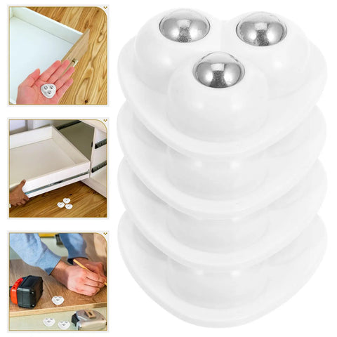 Eight white self-adhesive swivel casters for easy bedroom move planning, strong and durable, designed for mobility without drilling. Total Game Changer For Moving Bedroom Sets With Eight Heavy Duty Swivel Casters And Strong Peel And Stick Pads That Lets Bedside Tables Roll Like Butter Without Drilling.