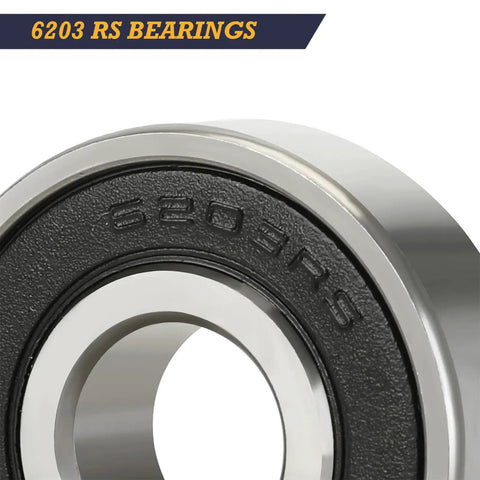 Close-up of 6203RS Deep Groove Ball Bearings 5 Pack Double Rubber Sealed Pre Lubricated 17x40x12mm Industrial Replacement