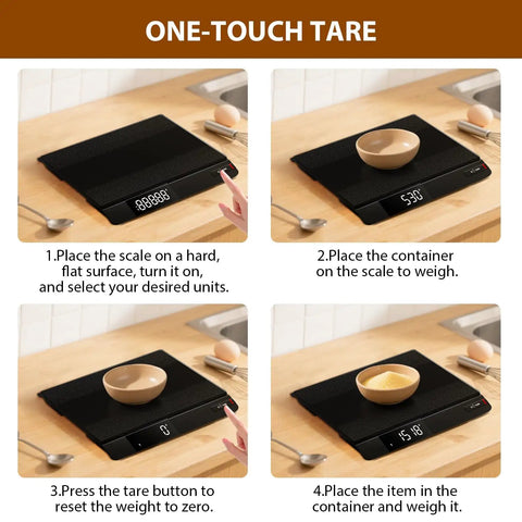 Digital Postal Scale With Backlit LCD Display And Large 10.6 By 9.8 Inch Weighing Platform 15 Kg Capacity Measures In Grams Ounces Pounds And Milliliters Tare Function Auto Off Great For Mailing Cooking And Small Packages with tare instructions