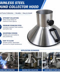 Bad Boy Stainless Steel Fume Extractor Crafted To Tackle Thick Welding Fumes And Shop Grime While Keeping The Garage Smelling Fresh Throughout Heavy Duty Ops, featuring a round collector hood design.