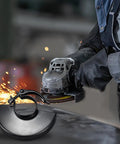 Heavy Duty Angle Grinder Guard Shield Replacement for 100 115 125 Grinders, shown in use while cutting metal