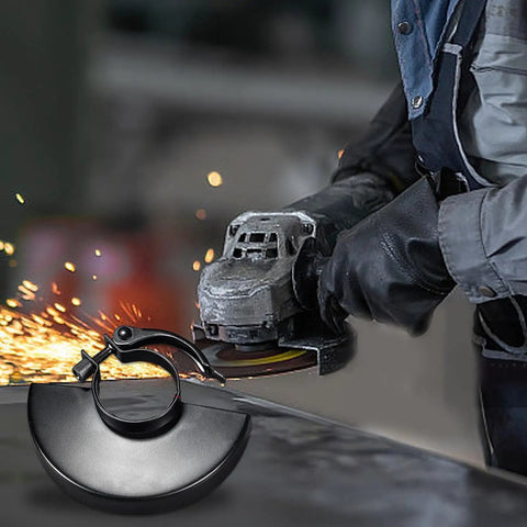 Heavy Duty Angle Grinder Guard Shield Replacement for 100 115 125 Grinders, shown in use while cutting metal