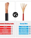 10 Gauge Battery Cable Copper Wire Set Red And Black 20ft Total OFC Welding Cable 10 AWG For Automotive Solar Marine Generator PVC Jacket Built Tough With High Conductivity. black OFC welding cable compared with normal wire