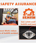 Universal Forklift And Tractor Seat With Micro Switch in use on forklift, showing safety assurance features.