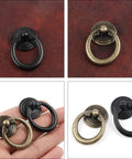Zinc Alloy Round Cabinet Pulls And Jewelry Box Drawer Knobs European Style Retro Door Handles For Dresser And Cupboard