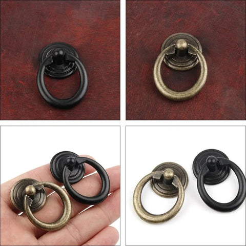 Zinc Alloy Round Cabinet Pulls And Jewelry Box Drawer Knobs European Style Retro Door Handles For Dresser And Cupboard