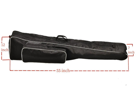 Side view of Ultimate Fencing Gear Bag For Longswords And More, 55 Inch Waterproof 1680D Oxford Cloth with dimensions labeled