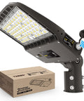 LED Parking Lot Light With Switchable 200W 180W 150W Output 5000K 32000lm Shoebox Light with box, slip fitter, IP65 waterproof