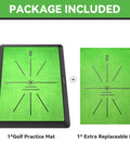 Premium Golf Hitting Mat With Swing Path Feedback For Indoor And Outdoor Practice, showing 16x12 inch mat and replaceable velvet pad.