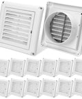 12 Pack 4 Inch Louvered Vent Covers For Exterior Vents With Built In Fly Screen Mesh And 4 Screws Easy Installation Stops Birds Nesting For Dryer Exhaust Bathroom Kitchen Office Home