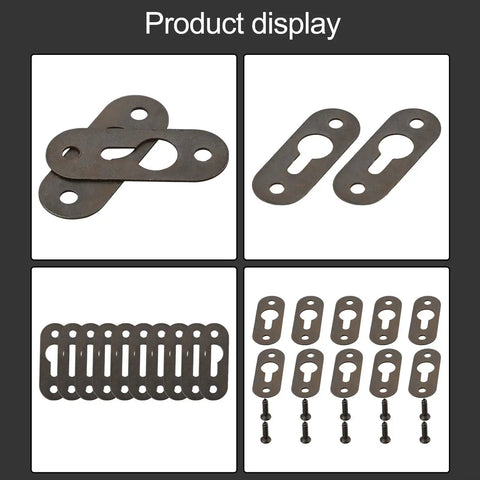 Keyhole Hanging Brackets Set 30 Pairs Beefy Heavy Duty Iron Plates For Picture Frames Mirrors Wall Mounting Shelves And Cabinets With Screws Durable Cold Rolled Steel Hardware, assorted sizes