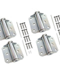 Adjustable Spring Hinge Set For DIYers, 3 Inch Zinc, With Stainless Steel Screws, No Mortise Required, Cold Rolled Steel, 4 Pack