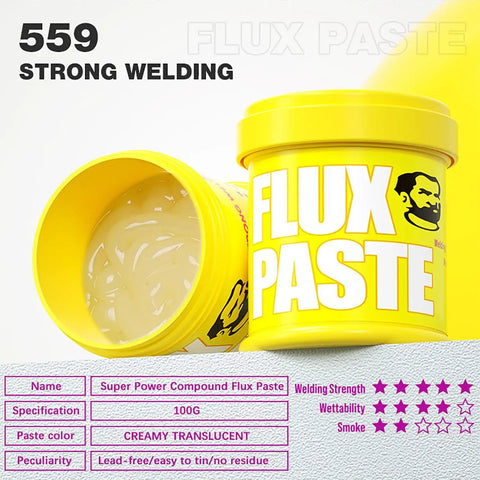 Lead Free Solder Paste Flux No Clean for SMD PCB BGA Rework and Soldering Repair Tool, Pro Grade Quality, yellow container