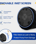 Submersible Water Pump 1/6 HP Sump Pump Thermoplastic Utility Pump Workhorse 1760 GPH with removable inlet screen