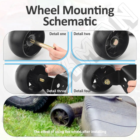 Heavy Duty Deck Gauge Wheel With Bracket Kit For 42 Inch Mower Deck, 5 Inch Wheel Diameter, 2-3/4 Inch Width, 1/2 Inch Center Hole, Hardware Included, Fits Husqvarna AYP Poulan Tractors And Lawn Mowers