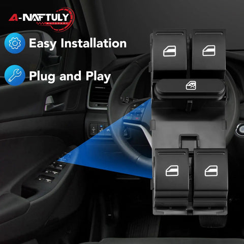 Driver Side Master Power Window Switch Replacement For VW Jetta, Passat, Golf, GTI, Rabbit, CC Front Left Easy Install