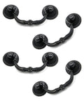 Four Pieces Bail Pull Handles Antique Vintage Hardware For Furniture Cabinets Drawers And Dressers Black Zinc Alloy Rustproof Durable 95x45mm