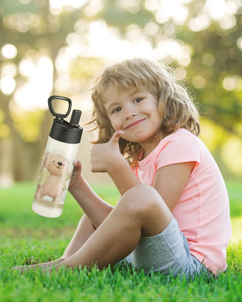 Child holding a 16oz Kid Sublimation Tumbler Set With Straws, 6 Pack, Stainless Steel, Double Walled, BPA Free, Kid Friendly And Durable