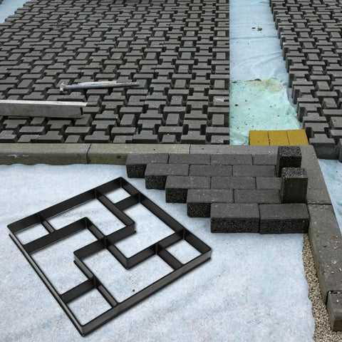 DIY Pavement Mold for Garden Walkways and Patios, Reusable Path Maker creating custom stepping stones with precise design.