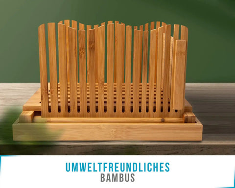 No Mess Bamboo Bread Slicer For Homemade Loaves Adjustable Foldable Bread Cutter With Crumble Tray Compact Cutting Board For Even Thin Or Thick Slices Eco Friendly Kitchen Gadget