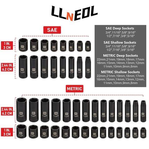 Heavy Duty Socket Set Three Eighths Inch Drive Ninety Five Pieces Deep And Shallow Sockets Six Point Metric And SAE Full Set