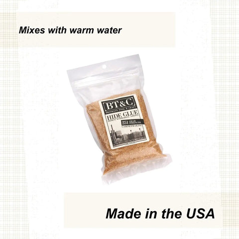Natural Hide Glue Granules For Woodworking And Cabinet Building Reversible Animal Protein Adhesive Heavy Duty Bond in resealable bag, 1lb.