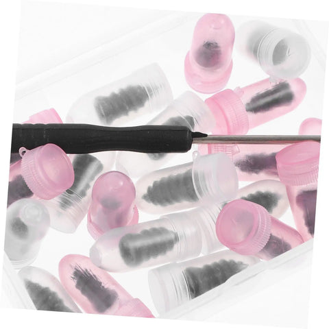 Heavy Duty Vacuum Tire Repair Nail Set With Sharp Cutter Blades And Tough Rubber Screw Plugs For Cars And Trucks Quick Puncture Fix showing rubber screw plugs and a tool in a container.