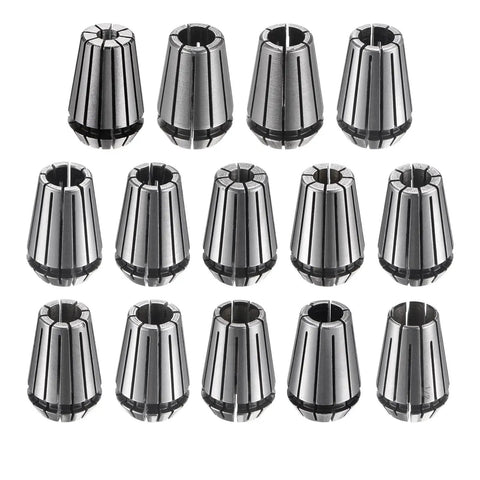 ER20 Spring Collet Set Fourteen Sizes with 0.008mm Clamping Precision 65Mn Steel CNC Engraving and Milling Lathe Tooling Kit Pro Grade