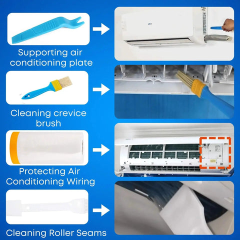 Go-To Mini Split Cleaning Kit Bag With 2L High Pressure Sprayer showing tools for HVAC unit maintenance and cleaning.